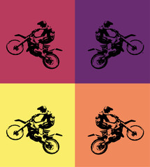 Pop art dirt bike poster