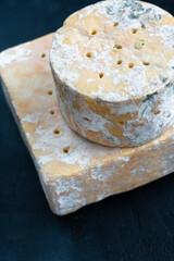English Stilton cheese with blue mold.