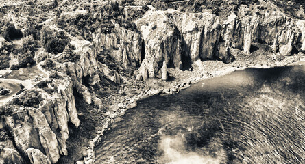 Aerial overhead view of Shoshone Falls in Twin Falls, Idaho, USA