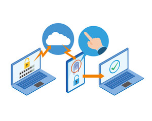 指紋での2段階認証イメージイラスト