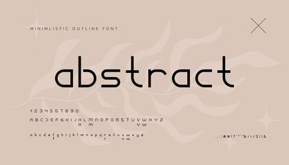 Digital typeface. Minimal urban typography design, modern font with numbers. Vector illustration