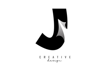 Paper cut letter J. Vector Illustration with creative cut letter. Realistic paper cut effect on white background. 