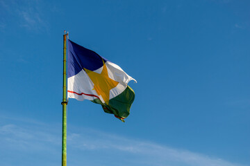 Roraima state flag fluttering in the wind