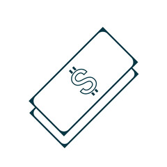 Vector abstract dollar bill icon.