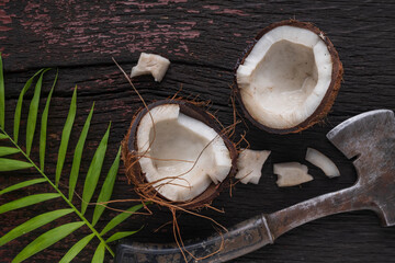 Coconut milk and coconut flakes are tropical foods
