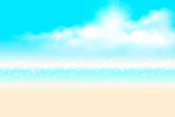Obraz na płótnie Canvas summer background. abstract soft blue sky and beach blurred gradient background, vector illustration