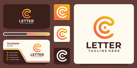 Letter c alphabet initial logo vector design