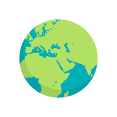 Earth and planet flat vector illustration.
