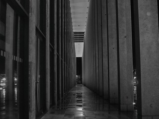    Pillars in the night, Congress Center Germany         