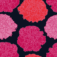 Carnation flower themed surface pattern design