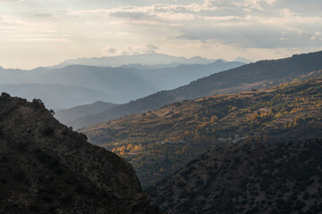Mountainous landscape in Sierra Nevada of Granada in southern