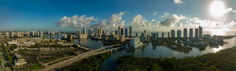 Fototapeta premium Aerial panorama Miami Sunny Isles Beach FL