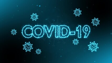 COVID 19 coronavirus infections viruses flying in dark space, pandemic crisis - Powered by Adobe