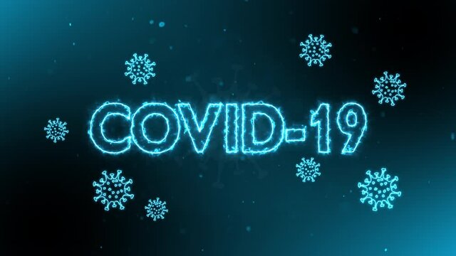 COVID 19 coronavirus infections viruses flying in dark space, pandemic crisis - Powered by Adobe