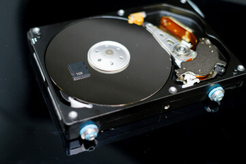 mini-SD card is on an open hard disk drive