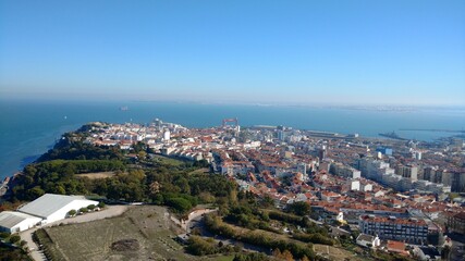 River Tagus running through the city of Lisbon in Portugal
