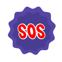 SOS lettering icon sign sticker symbol