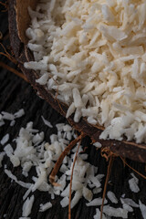 Coconut milk and coconut flakes are tropical foods