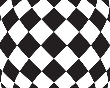 Black and white vector abstract pattern. Art design geometric shape background. Graphic visual disort style.