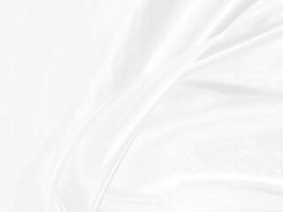 Obraz premium Clean woven beautiful soft fabric abstract smooth curve shape decorative fashion textile silver white background