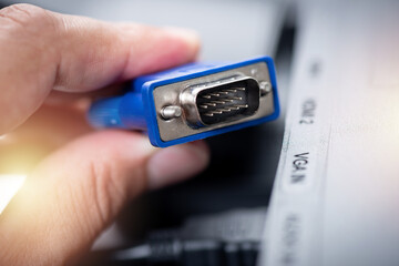 Blue VGA connector