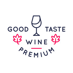 Winery logo, icon. Wine glass icon designed for vineyards, wineries, wine shops and stores. Vector illustration