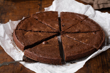 Sticky chocolate brownie cake, kladdkaka or mud cake