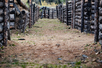 Obraz premium military trenches made in the ground during the war