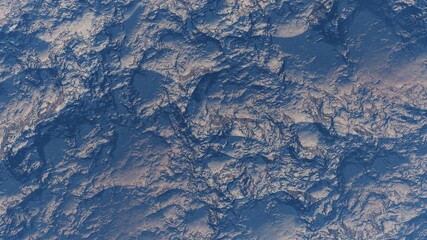 abstract aerial view, abstract cosmic texture, top view of alien planet 3d render