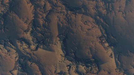 abstract aerial view, abstract cosmic texture, top view of alien planet 3d render