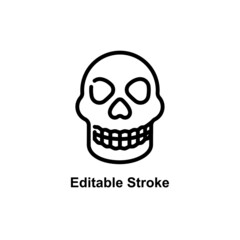 cranium icon designed in outline style in editable strokes for human anatomy icon theme