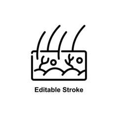 epidermis icon designed in outline style in editable stroke for human anatomy icon theme - obrazy, fototapety, plakaty
