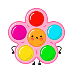 Cute sad simple dimple character. Vector hand drawn cartoon kawaii character illustration icon. Isolated on white background. Simple dimple character concept