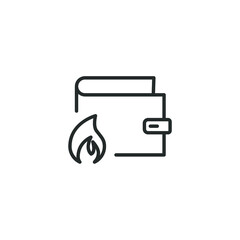 simple vector icon troubled wallet editable. isolated on white background. 