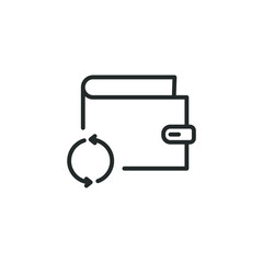 simple vector icon wallet in maintenance editable. isolated on white background. 