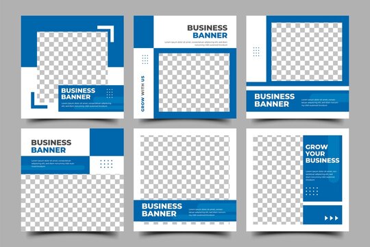 Set of Editable square banner template design. Modern banner design for business promotion. Usable for social media post, banner, and web ads.