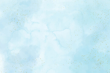 Blue and gold vector watercolor background