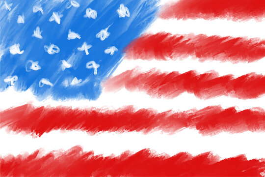 USA grunge vector watercolor flag