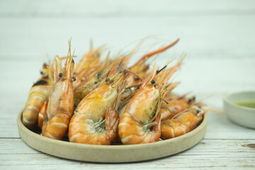 Grilled prawns river, Thai people call Kung-Pao.