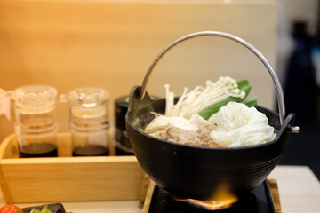 Sukiyaki, japanese famous beef hot pot