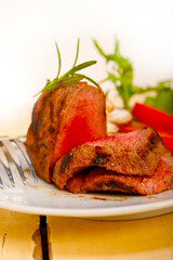 beef filet mignon grilled with vegetables