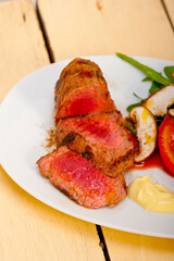 beef filet mignon grilled with vegetables