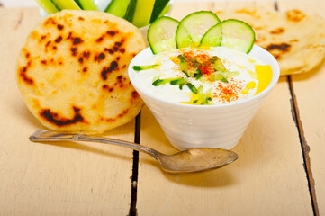 Arab middle east goat yogurt and cucumber salad