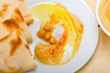 Hummus with pita bread