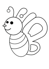 Cute butterfly coloring children 3 years 4 years 5 years