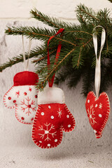 Christmas backgrond with hand made decoration