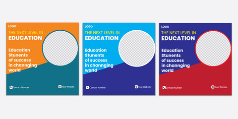 set of Educational banner design