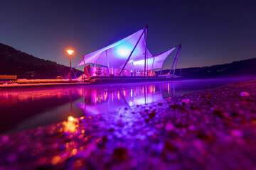 Alpsee - Immenstadt - Bühne - Seebühne - Nachts - beleuchtet - Winter 