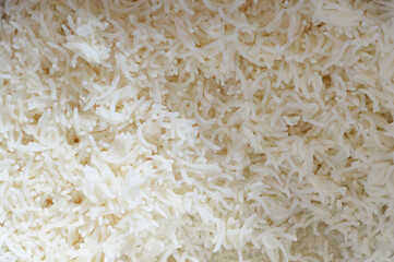 Close up view of cooked rice ready to eat