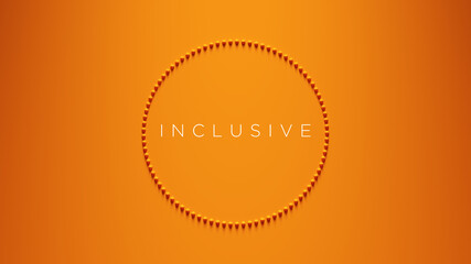  Orange Circle of  Spheres Inclusive Text Design Education Symbol Touch Textured 3d illustration